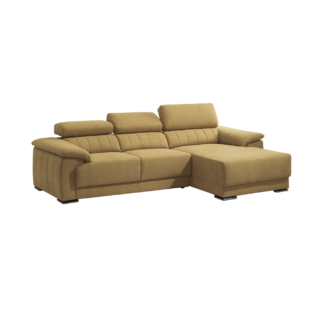 Sofá de 3 lugares com costas reclináveis e chaise longue